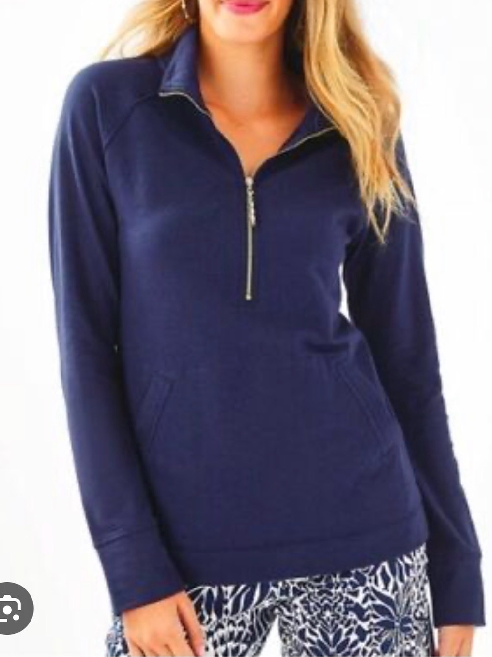 Lilly Pulitzer Skipper Popover White Half-Zip Pullover Sweater